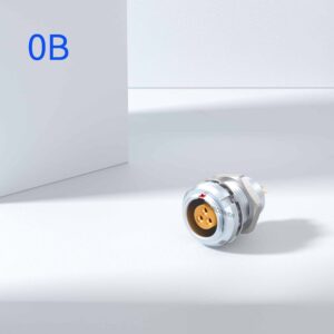 Matchconn Compatible Lemo Fixed Aviation Socket 0B Series 2-12 Pins Fast Push-Pull Self-Latching Circular Connector IP50 Protection