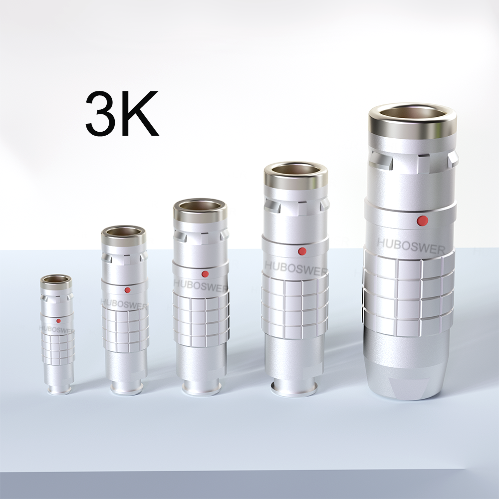 FGG Plug 3K Series 2-18 Pins Multipole Watertight IP66/68 Push-Pull Self-Latching Connector Chrome Plated Brass CE/RoHS 5000