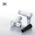 HUBOSWER Elbow Plug FHG 3K Series Chrome Plated Brass 2-32 Pins Right Angle Waterproof IP66/68 Multipole Push-Pull Connector