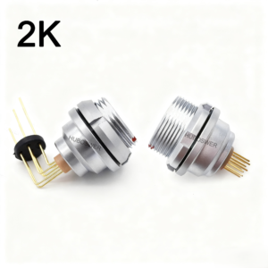 HUBOSWER IP66/68 K Series 2K PCB Elbow 90 Contact Socket Watertight IP68 Aviation Push-Pull Self-Latching Gold-Plated Connector