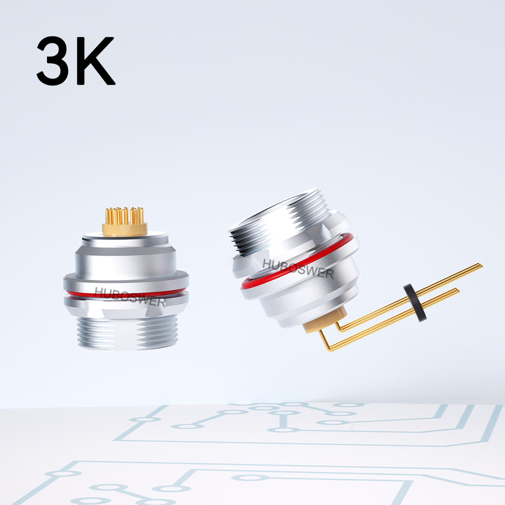 K Series 3K Watertight IP68 PCB Print Circuit Board Straight Contact Socket EEG Aviation Push-Pull Self-Latching Connector