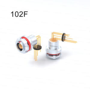 PCB Socket Print Straight Elbow 90° Degree Contacts 102F Series 2/3/4/5/7/9 Pins Circular Push-Pull Self-Latching Connector