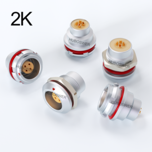 Sealed Copper Vacuum-tight 2K Series 2-32 Pins Pressure 30 Bar Push-Pull Self-Latching IP68 Medical Connector HGG HEG