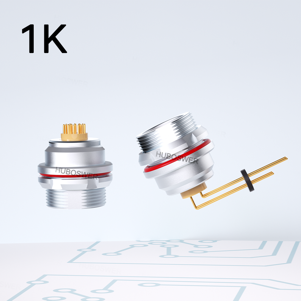 Watertight IP68 PCB Print Circuit Board Straight Contact Socket K Series 1K EEG Aviation Push-Pull Self-Latching Connector